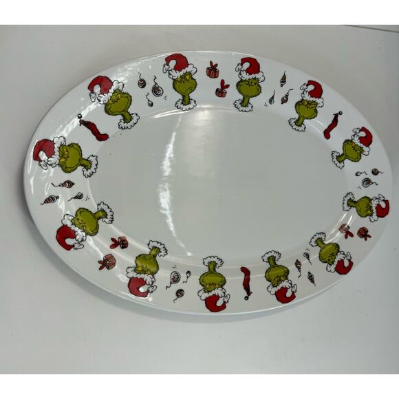 THE GRINCH XMas Christmas Faces Poses PLATTER 14 X 9.5" Dr. Seuss - Picture 2 of 7
